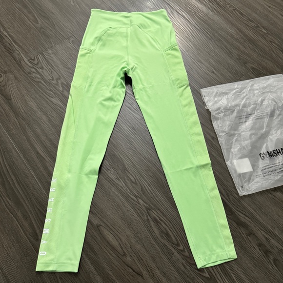 Gymshark Women’s Sport Leggings Workout Running Bali/Neon Green New Size Small - Picture 7 of 12